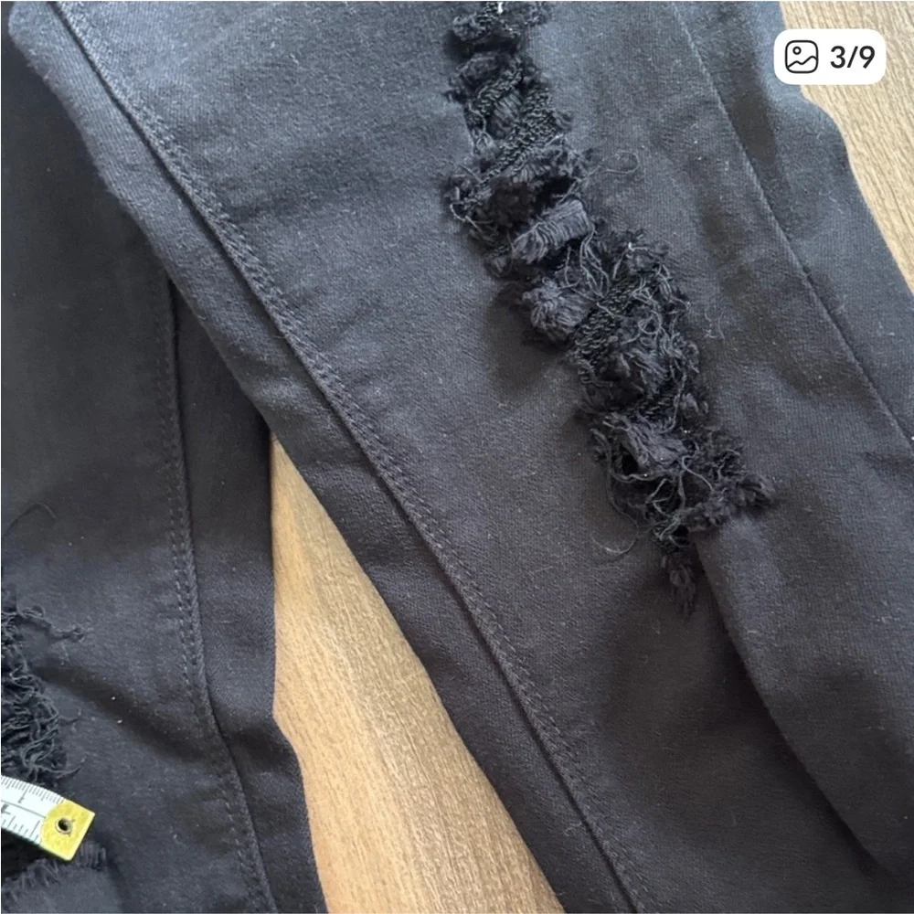 Express Black Ripped Skinny Jeans - long - Picture 6 of 7